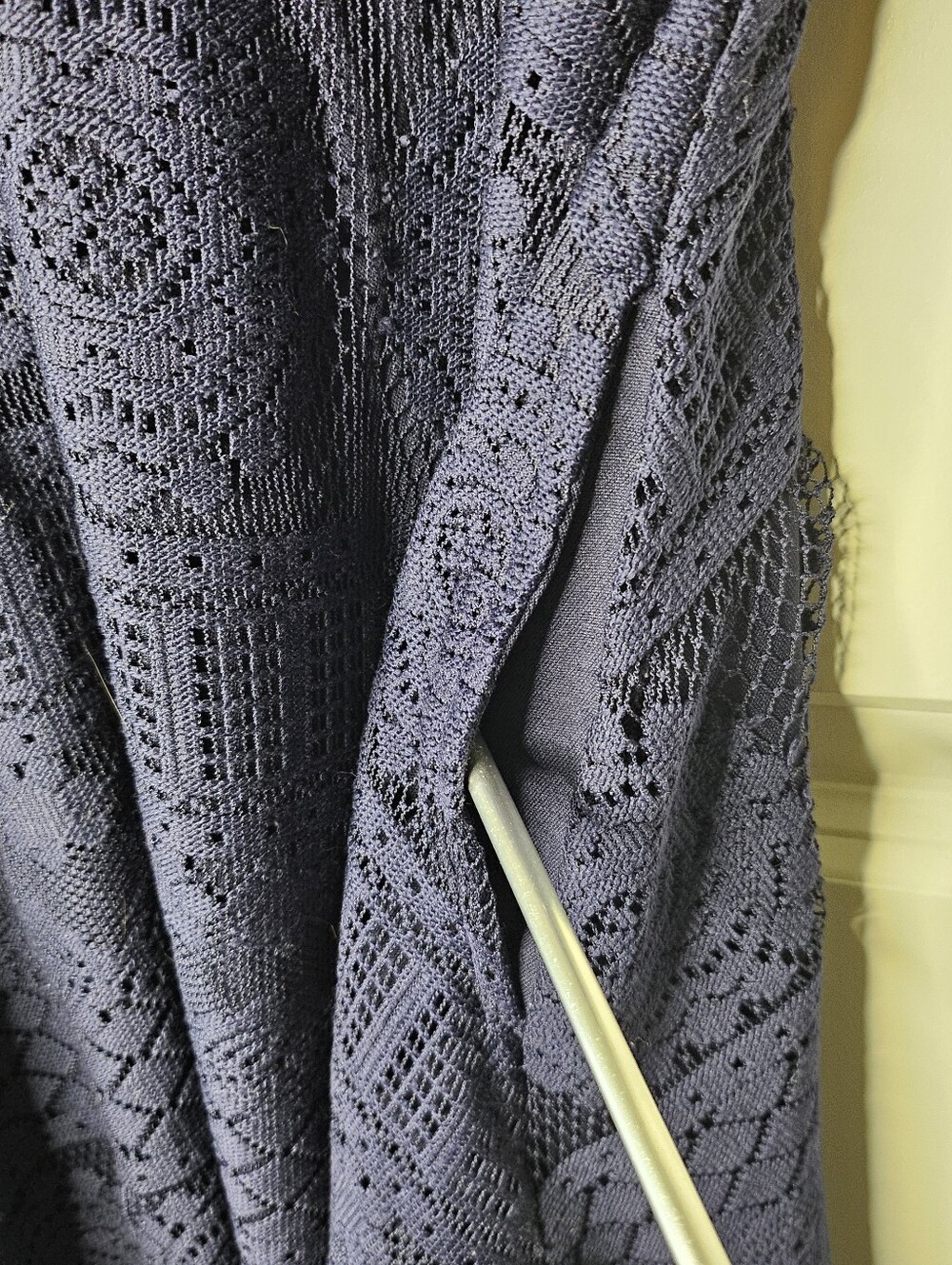 Bailey Blue Women's Large Navy Blue Lace Fit Flare Midi Sleeveless Halter Dress - Picture 7 of 15